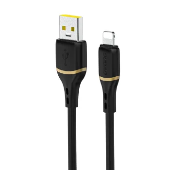 Dudao L25L 30W USB-A uz Lightning silikona kabelis 1 m, melns