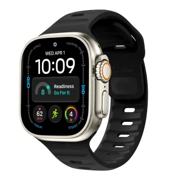 Pulksteņa siksniņa Tech-Protect Silicone Line priekš Apple Watch 44 / 45 / 46 / 49 mm, melna