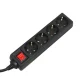 Maclean MCE196G pagarinātājs, 4 ligzdas, ar slēdzi, 3m, 3500W