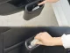 Kompakta automašīnas miskaste ar push vāciņu un stiprinājumu