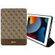 Guess iPad 10.2\" atverams vāciņš maciņš grāmatiņa 4G Stripe Allover, brūns