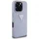 Guess vāciņš iPhone 16 Pro Max 6.9\" PU Grained Hot Stamp 4G Triangle Metal, violets