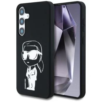 Karl Lagerfeld Silicone Graffiti Ikonik MagSafe vāciņš Samsung Galaxy S25 Melns