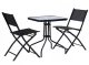 Dārza galds Multigarden 60x60 cm, stikla virsma