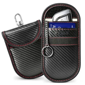 Aizsargmaciņš automašīnas atslēgām Tech-Protect KLR100 RFID, melns ar sarkanu