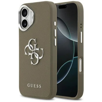 Guess Grained Big 4G Classic Logo vāciņš Apple iPhone 17, brūns