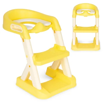 Ecotoys HA-P23S bērnu tualetes sēdeklis ar kāpnītēm, dzeltens