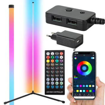 RGB LED Grīdas Stūra Stāvlampa Gaisma Apgaismojums Gaismeklis, 1m | Corner Floor Lamp