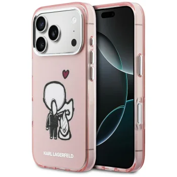 Karl Lagerfeld Karl & Choupette MagSafe vāciņš iPhone 17 Pro, Rozā