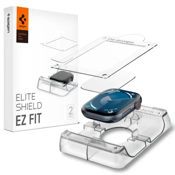 Spigen Apple Watch 10 (46mm) aizsargstikls Elite Shield EZ FIT, 2 gab., caurspīdīgs