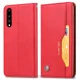 Huawei P20 2018 (EML-L29) PU Leather Wallet Book Case Cover, Red | Telefona Vāciņš Maciņš Apvalks Grāmatiņa