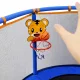 Bērnu dārza batuts ar tīklu, basketbola grozu un piederumiem, 155 cm, zils