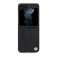BMW Leather Hot Stamp vāciņš priekš Samsung Galaxy Z Flip5, melns