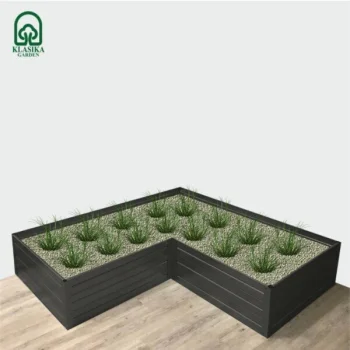 Paaugstinātā dārza dobe Klasika Garden, L-veida, metāla, 150x150x30 cm