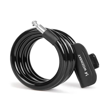 Wozinsky WPB-01R tērauda trošu velosipēda slēdzene ar 2 atslēgām, melna