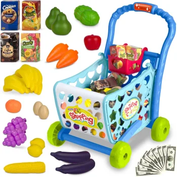 Ricokids 773400 rotaļu iepirkumu ratiņi bērniem, zili