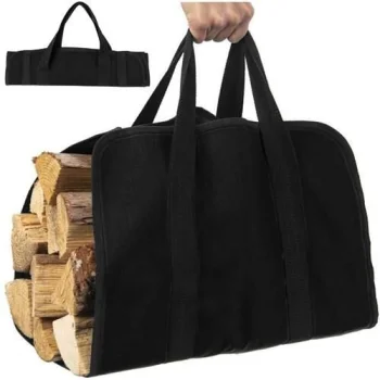Auduma Soma Maiss Malkas Pārnēsāšanai, 98x45 cm | Canvas Firewood Log Carrier Tote Bag