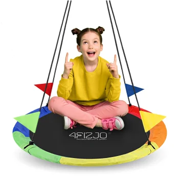 4Fizjo 2199 bērnu dārza šūpoles Bocianie Gniazdo 90 cm, daudzkrāsainas