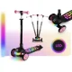 Bērnu trīsriteņu līdzsvara skrejritenis Ricokids Glowi ar LED gaismām, melni rozā