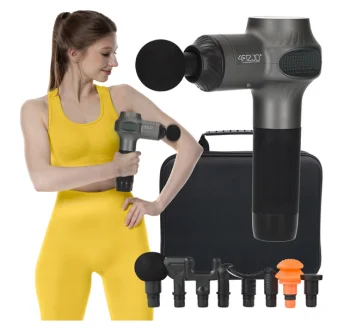 Masāžas pistole 4Fizjo Massage Gun Active ar 8 uzgaļiem