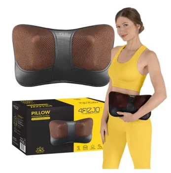 4FIZJO SHIATSU ULTRA+ Šiacu Masāžas Spilvens Ķermeņa Masieris ar Sildīšanas Funkciju, Brūns | Heated Neck...