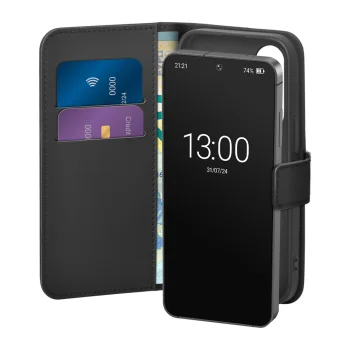 Puro atverams maciņš priekš Samsung Galaxy S26 ar maka funkciju, melns