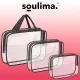 Soulima 3in1 caurspīdīgu kosmētikas somiņu komplekts
