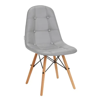 Ergonomisks skandināvu stila krēsls 4Rico QS-185 eko āda, pelēks