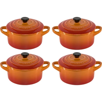 Mini kastroļu komplekts Le Creuset Stoneware 4 gab., 0.25 l, sarkans