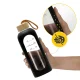 4FIZJO stikla ūdens pudele ar silikona apvalku 750 ml, melna