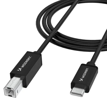Wozinsky WKDDY2S USB-C uz USB-B kabelis 2m, melns