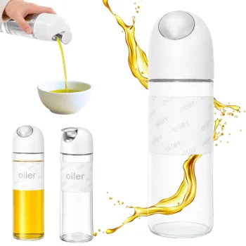 Stikla gravitācijas eļļas un etiķa dozators 510 ml, balts