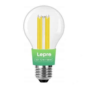 LEPRO 100094-WW-EU kvēldiega LED spuldze E27, 7.2W (100W), 1521 lm, 2700K
