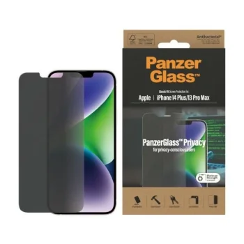 PanzerGlass Classic Fit privātuma antibakteriālais stikls iPhone 14 Plus/13 Pro Max tālrunim | Privacy Antibacterial...