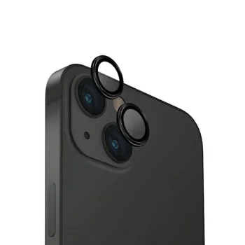 Uniq Optix Glass Alumīnija kameras objektīva aizsargs iPhone 15 / Plus objektīvam ar aplikatoru - melns | Aluminum...