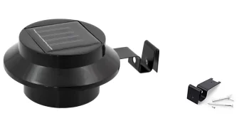 Saules bateriju dārza lampa 3LED, Melna