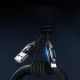 Wozinsky WUALC2 USB-A uz Lightning kabelis ar LED displeju, 2.4A, 2m, Melns