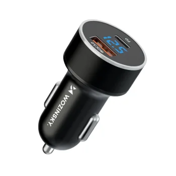 Auto lādētājs Wozinsky WDCCAC, USB-C un USB-A, PD, QC 3.0, 36W, melns