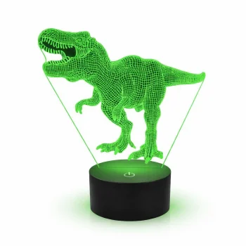 3D LED naktslampiņa dinozaurs ar tālvadības pulti, 16 krāsas