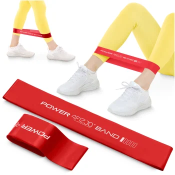 4Fizjo Mini Power Band pretestības gumija, 0.4 mm, 1-3 kg, Sarkana