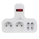 Maclean MCE224 4 Ligzdu Elektriskais Sadalītājs ar Slēdzi, Balts