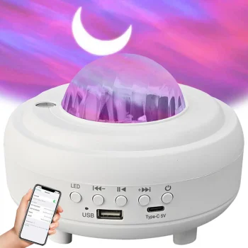 LED zvaigžņu projektors un naktslampiņa ar Bluetooth skaļruni