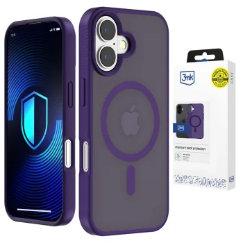 Telefona vāciņš 3mk Smoke MagCase tālrunim iPhone 16, MagSafe, caurspīdīgi violets