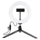 Puluz PKT3073B statīvs ar 20 cm LED riņķa lampu un tālruņa turētāju
