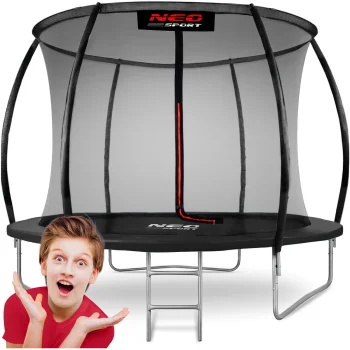 Neo-Sport NS-08C231 dārza batuts ar iekšējo tīklu 252 cm, melns