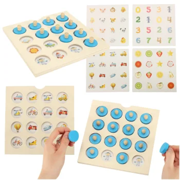 Koka puzzle galda spēle ar atmiņu + 4 kartes