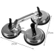 Bigstren 00022361 alumīnija vakuuma piesūceknis ar 3 rokturiem, 150 kg, sudraba