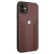 BMW iPhone 11 / XR vāciņš Leather Curve Perforate, sarkans
