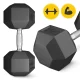 4FIZJO HEX tērauda heksagonālā hantele 25 kg, melna