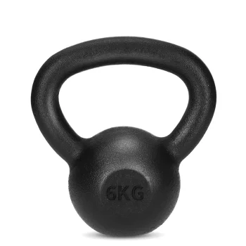 Čuguna svarbumba 4FIZJO Kettlebell 6 kg, melna